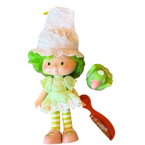 Vintage 1980’s Strawberry Shortcake Lime Chiffon + Parfait Parrot Bird Figure - Picture 4 of 8